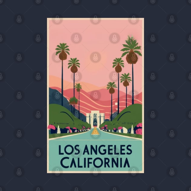 A Vintage Travel Art of Los Angeles - California - US by goodoldvintage