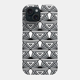 Art Deco Pattern No 76 - Monochrome Black Grey - Vintage Geometric Phone Case