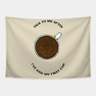 Morning Coffee Quote Tapestry