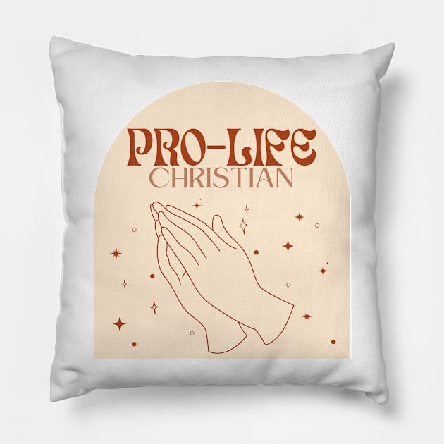 pro-life Christian trendy neutral boho aesthetic- march for life Pillow by opptop