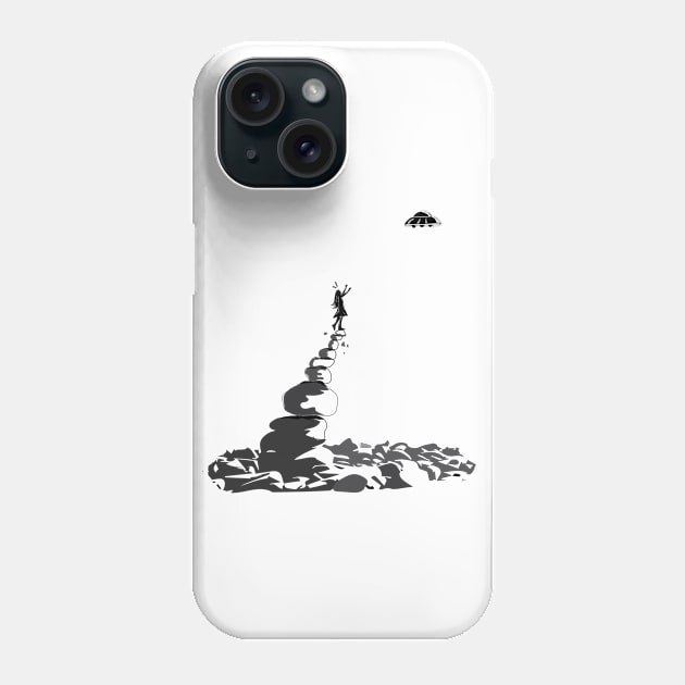 The girl standing on the cliff waiting for the UFO Phone Case by vuminhvuong