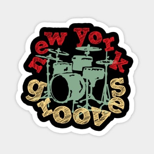 New York Grooves - Fancy Drums Magnet
