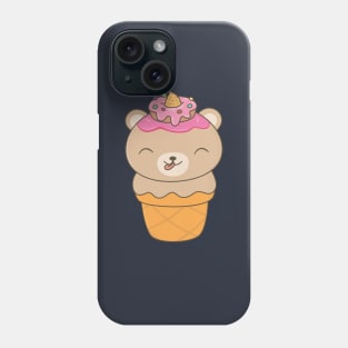 Kawaii Cute Ice Cream Bear T-Shirt Phone Case