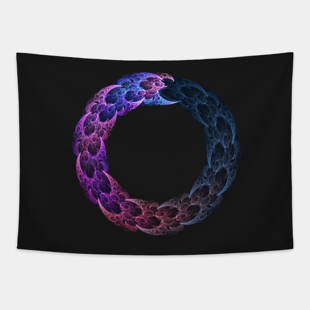 Circle Replication - Black Background Tapestry by mastrob