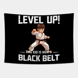 Level Up This Kid Is Now A Black Belt - Karate Martial Arts Tapestry