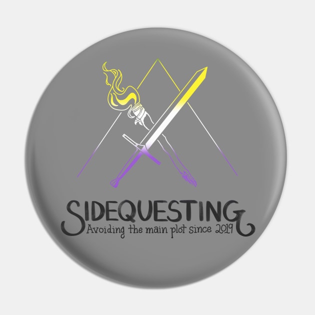 Nonbinary Sidequesting Logo Pin by Sidequesting