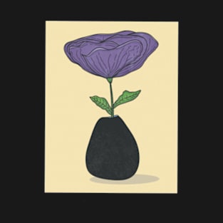 Purple Flower Black Vase T-Shirt