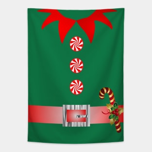 1980s kawaii cute ugly christmas sweater elf costume Tapestry