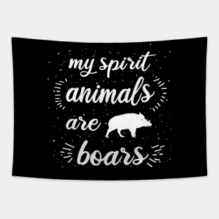 My spirit animal wild boar design vintage fan Tapestry