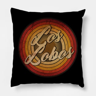 arjunthemaniac,circle retro faded Los Lobos Pillow