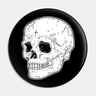 Skull with cross Pin
