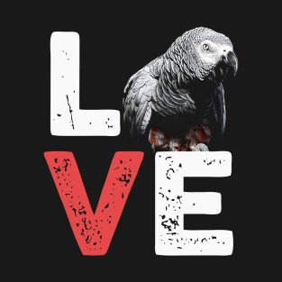 African Grey Parrot Love T-Shirt