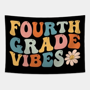 Fourth Grade Vibes - 4th Grade Team Retro 1st Day of School Tapestry