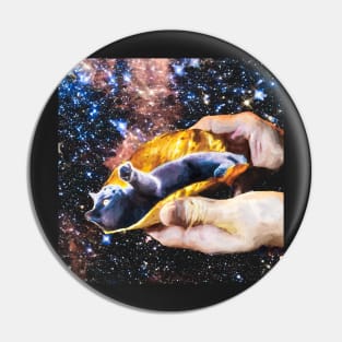 Taco Cat in Space Painting Graphic T-Shirt Pin