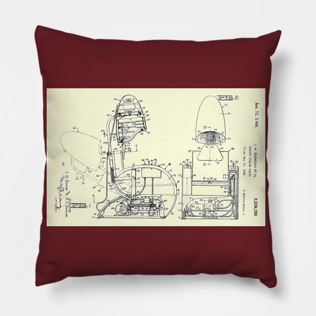 Hair Salon Chair Patent Pillow by Comic Dzyns