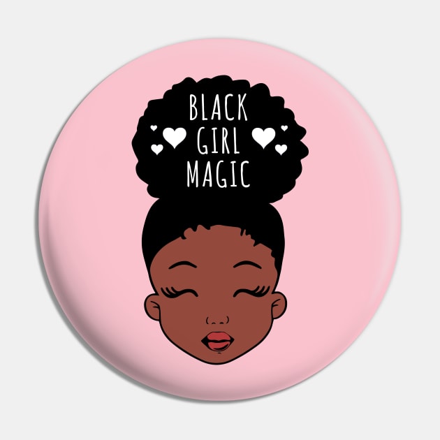 Black Girl Magic, African American Girl, Hearts Pin by UrbanLifeApparel