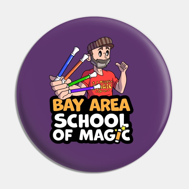 New Bay Area School of Magic Wand T-Shirt Pin by Brian Scott Magic