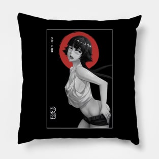 Female Shinigami Captain Simple Black Red And White Pillow