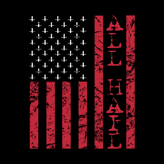 American All Hail Satanic Flag by pa2rok