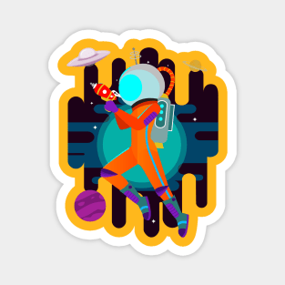 Orange space explorer astronaut Magnet