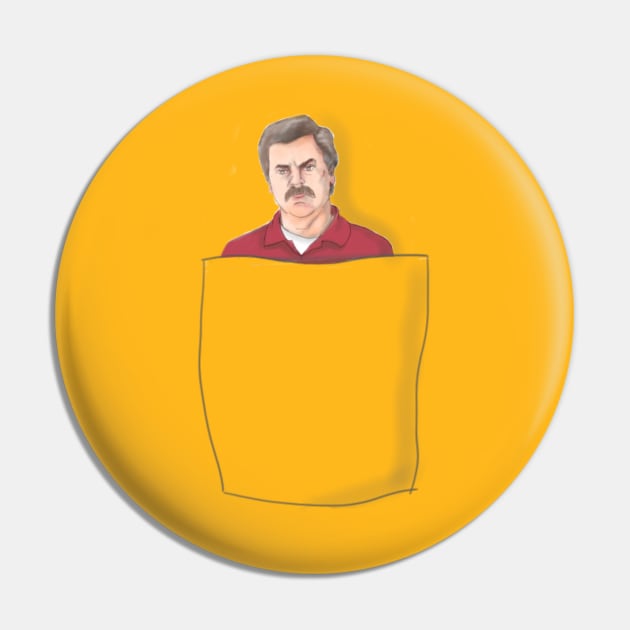 Ron Swanson in a pocket Pin by geckolir