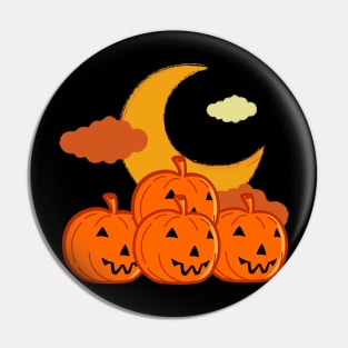 Rising Moon Pumpkin Pin