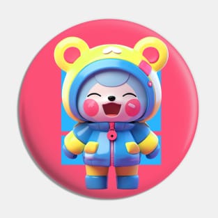 AKBLM - RED CHEEKS KUMA LOVES RED LOLLIPOPS 🍭 | KAWAII CHIBI 3D MASCOT Pin