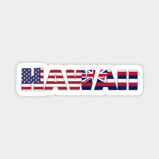 Hawaii State Flag/ American Flag Logo Magnet by ElevenGraphics