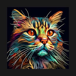 Colorful cat face, painted cat, cats lovers gift T-Shirt