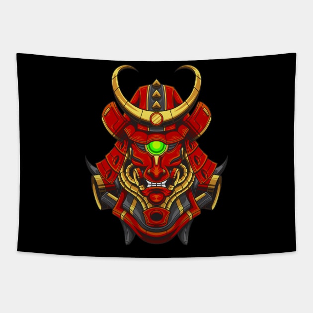 Mecha Samurai 1.3 Tapestry by Harrisaputra