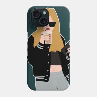 Girl with coffee Phone Case