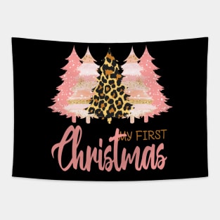 my first Christmas leopard print tree Tapestry