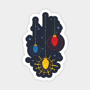 Trio of Hanging Christmas Light Bulbs Magnet