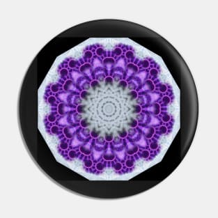 Purple & White Lace Mandala Pin