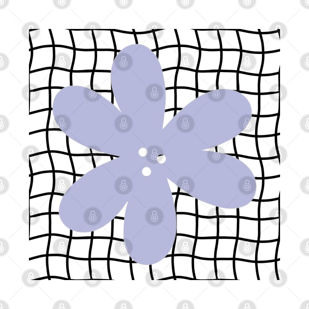 Abstract Flower on Grid - Pastel lilac purple by JuneNostalgia