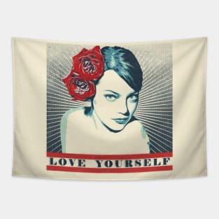 Emma Stone Obey Love Yourself Tapestry