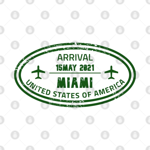 Miami airport passport stamp by Travellers