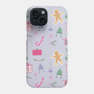 Cute Colorful Christmas Pattern (Purple) Phone Case