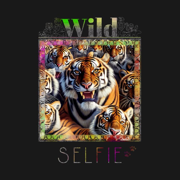 Tiger Cat Wild Nature Funny Happy Humor Photo Selfie by Cubebox