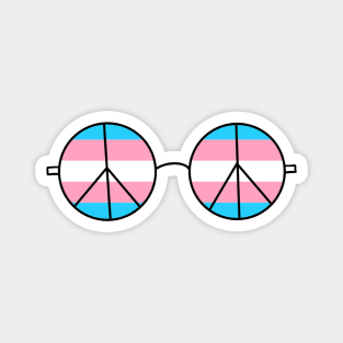 Transgender pride flag peace sign sunglasses Magnet