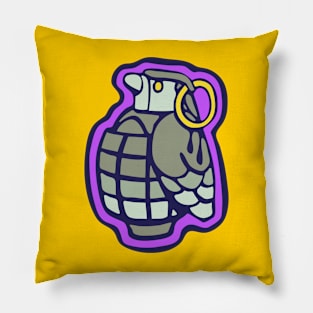 Pigeon Grenade illustration Pillow