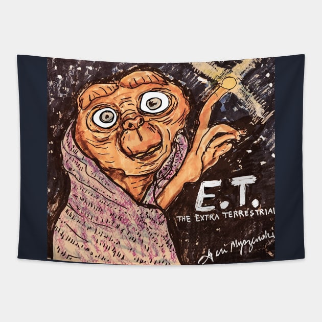 ET The Extra Terrestrial Steven Spielberg Tapestry by TheArtQueenOfMichigan 