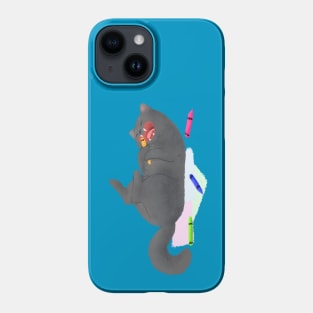 Crayon-crazed Kitty Phone Case