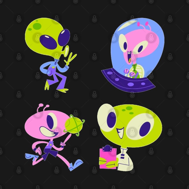 Retro cartoon alien by TheDesigNook