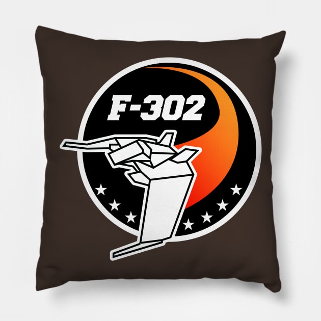 F-302 Interceptor Mission Patch Pillow by Meta Cortex