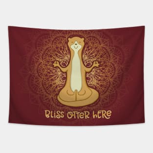 Bliss Otter Here - Zen Otter Meditating Tapestry