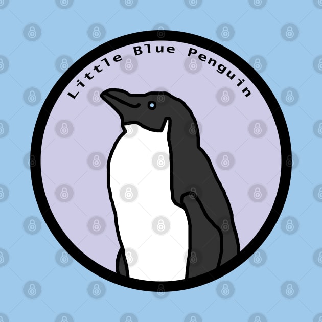 Portrait of Little Blue Penguin in a Circle by ellenhenryart