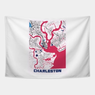 Charleston - United States MilkTea City Map Tapestry