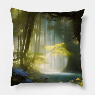 Whimsical Magic Fairytale Forest Pillow