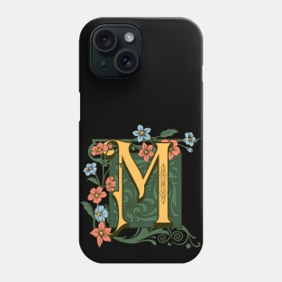 Art Nouveau Letter M, Ornamental Letter M, Art Deco Phone Case